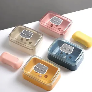 Boîte à Savon Mignonne en Forme de Dessin Animé avec Couvercle Transparent, Étui Portable et Étanche pour Drain de Salle de Bain - Product Image 5