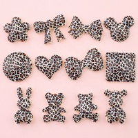 Pinces à cheveux en résine, nœuds papillon, motifs léopard, cœur, ours, lapin, breloques pour coques de téléphone DIY, accessoires de loisirs créatifs