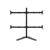 Support de moniteur autoportant à 4 écrans, support de bureau réglable pour écrans LCD de 14 à 24 pouces, acier robuste
