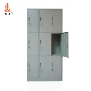 Trường học nhân viên phòng tập thể dục 9 cửa quần áo lưu trữ thép Locker kim loại tủ quần áo tủ quần áo