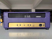 Amplificateur de guitare personnalisé 1959 Plexi câblé à la main, tête 50W, volume principal et boucle, tubes JJ, rayures dorées en couleur violette