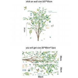 Auto adesivo verde autoadesivo della parete albero uccello 3d autoadesivo della parete per soggiorno autoadesivo della parete della decorazione - Product Image 5
