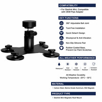 Support magnétique pour toit Starlink Mini, 360° °   Support sans perçage pour aimants à rotule N52 pour camping-car, camion, tout-terrain, yacht