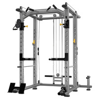 LISGLO Cage de musculation avec bancs réglables en option, système de traction dorsale/crossover/machine Smith en métal