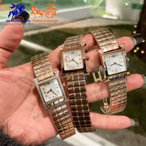 Ensemble de bijoux pour femmes H Brand 2024, acier inoxydable, or, montre et bracelet pour femmes avec boîte, pour un cadeau d'affaires ou de fête, Ronda - Product Image 2