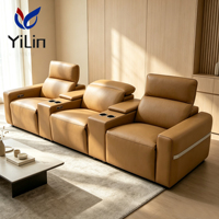 Fauteuil inclinable moderne en cuir pour home cinéma, salon familial et salle de cinéma, avec cadre métallique élégant, meuble de salon
