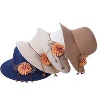 Petit chapeau de paille à fleurs fraîches personnalisé pour femmes en gros pour l'été Pare-soleil pliable à larges bords pour la pêche Usage décontracté