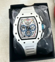 Montres à quartz pour hommes, montre squelette tonneau, montre étanche en silicone, orologio per uomo, orologio di alta qualità uomo