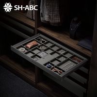 SH-ABC Tiroir de rangement à fermeture douce pour bijoux, en PU personnalisé, pour armoire, organisateur de bijoux dissimulé pour placard, accessoires vestimentaires