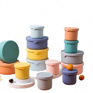 Silicone Lunch Bento Box for Students Leak Proof Food Storage Container Set Oven Microwave Freezer and Dishwasher Safe - Product Image 1