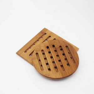 Posavasos cuadrados de bambú con aislamiento térmico para té y bebidas con caja de almacenamiento - Product Image 2