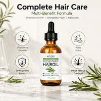 Huile capillaire au romarin en gros : nourrit les racines, réduit la chute des cheveux, répare les pointes fourchues, améliore les cheveux secs et crépus, soin du cuir chevelu