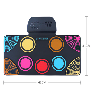 HQC6 - Juego de Batería Portátil Enrollable para Niños y Adultos, Pad de Batería Electrónico de Silicona con Diseño de Arcoíris, <span class=keywords><strong>Kit</strong></span> de Batería Eléctrica - Product Image 2