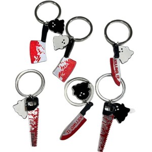 Pendentif en métal émaillé style <span class=keywords><strong>film</strong></span> <span class=keywords><strong>d</strong></span>'<span class=keywords><strong>horreur</strong></span> Halloween effrayant, couteau à viande fantôme, pour <span class=keywords><strong>d</strong></span>écoration de sac, cadeau, vente en gros, porte-clés Halloween - Product Image 6