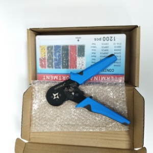 Pinza Crimpatrice HSC8 6-4A con Impugnatura Colorata, <span class=keywords><strong>Kit</strong></span> di Utensili Manuali con Set di 1200 Terminali Isolati, Perni e Capicorda - Product Image 2