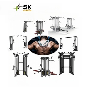 SK Fitnessgeräte Crossover-Kabel-Smith-Maschine <span class=keywords><strong>PowerRack</strong></span> mit Brust- & Latzug, Ruderfunktion und Kniebeugenständer aus Stahl für das Heim-Fitnessstudio - Product Image 1