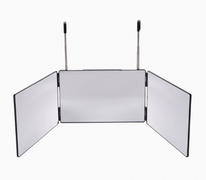 Espejo Tríptico de 3 Vías 360 °   Gancho Telescópico Ajustable en Altura con Aumento de 5X para Corte de Cabello, Maquillaje y Estilismo, Venta al Por Mayor - Product Image 1