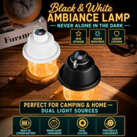 Lanterne de camping LED portable rechargeable, lampe de tente à lumière chaude avec affichage de la puissance de la batterie et crochet de suspension pour la randonnée en plein air