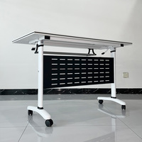 Table de conférence en bois blanc de haute qualité pour salles de réunion Design moderne pliable et mobile avec roues mobilier de bureau
