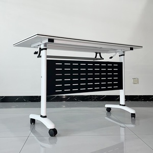 Mesa <span class=keywords><strong>de</strong></span> conferencias <span class=keywords><strong>de</strong></span> madera blanca <span class=keywords><strong>de</strong></span> alta calidad para salas <span class=keywords><strong>de</strong></span> reuniones Diseño moderno Plegable y móvil con ruedas <span class=keywords><strong>Muebles</strong></span> <span class=keywords><strong>de</strong></span> oficina - Product Image 2