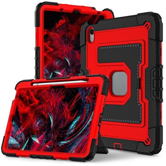 Suitable for 2025 iPad 11 M2/M3 tablet case, silicone color-blocking stand, full-cover shockproof tablet protective case