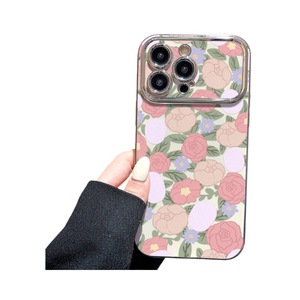 Alla moda placcato disegno a fiore pittura a olio PC custodia per cellulare Apple 13PRO protezione per fotocamera grande copertura finestre - Product Image 1