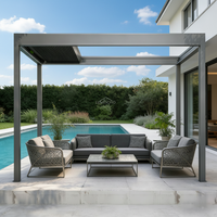 Pergola rétractable entièrement automatique en aluminium, abri de jardin, rangement extérieur, toit à lames orientables, imperméable, abri pliant électrique, ombrage naturel