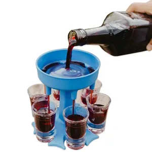 6 Borrelglas Dispenser En Houder-Dispenser Voor Vullen Vloeistoffen Shots Meerdere Cocktail Dispenser Met Slogan