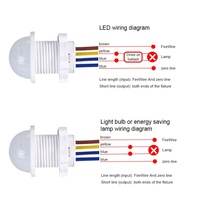 Petit détecteur de mouvement PIR intelligent 110V 220V, interrupteur LED infrarouge, IP22, temporisation 45s, portée de détection <6m