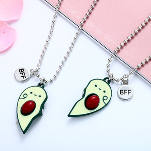 Nuevo estilo BFF collar 2 unids/set lindo aguacate en forma <span class=keywords><strong>de</strong></span> corazón <span class=keywords><strong>mejores</strong></span> amigos <span class=keywords><strong>collares</strong></span> parejas cadena amistad regalos <span class=keywords><strong>para</strong></span> niños niña Wo - Product Image 6