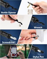 Stylo tactique de survie portable 16-en-1 en aluminium, outils multiples, cadeau EDC cool pour hommes, papas, maris, copains, Noël, anniversaires