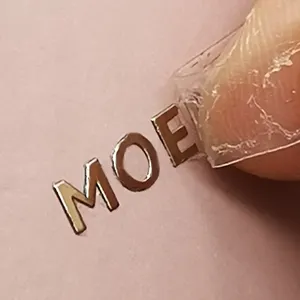 Etiqueta de Metal para impresora 3d, pegatina de transferencia UV transparente con logotipo dorado impreso personalizado