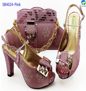 Ensemble Chaussures et Sac Italiens Magenta pour Femmes, Meilleures Ventes, Chaussures et Sac de Soirée Nigérianes - Product Image 3