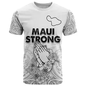 厂家批发夏威夷强力毛伊岛野火t恤升华印花情侣健身房运动t恤顶级优质男式t恤