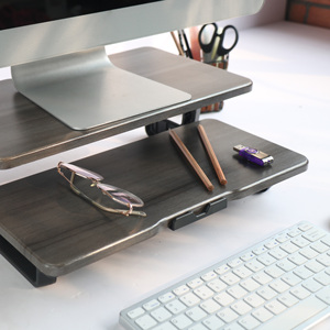 Doul máy tính đứng màn hình Màn hình Riser rõ ràng nhựa mở rộng TV màn hình máy tính xách tay đứng bàn Màn hình Riser - Product Image 3