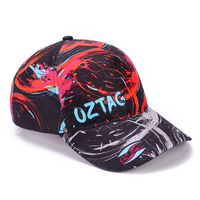Casquette de baseball sportive ajustable à 6 panneaux, 100 % polyester, avec impression intégrale de logo personnalisé, idéale pour les événements promotionnels et la vente en gros