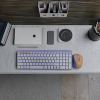 Combo de Teclado y Ratón Inalámbrico BT+2.4G de 99 Teclas de Perfil Bajo con Teclas Tipo Chocolate para Oficina, Compatible con Laptop y Escritorio