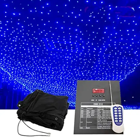 Sahne disko DJ düğün yıldızlı gökyüzü bez arka plan yıldız Led ışık perde DMX kontrolü ile dekorasyon zemin