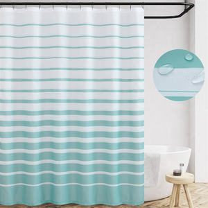 Modern <strong>Ticking</strong> <strong>Stripe</strong> Printed Shower <strong>Curtain</strong> Fall Bath <strong>Curtain</strong> Waterproof Shower <strong>Curtains</strong> for Bathroom - Product Image 1