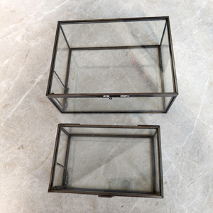 Boîte à bijoux en <span class=keywords><strong>verre</strong></span> artisanal de haute qualité, personnalisable, grande, rectangulaire, en métal doré, boîte en <span class=keywords><strong>verre</strong></span> artisanal pour le rangement - Product Image 6