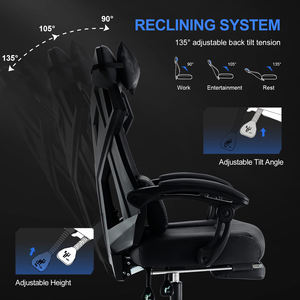 Sillas de videojuegos de alta calidad para adultos, <span class=keywords><strong>silla</strong></span> de jugador con reposapiés, función de masaje grande y alto, soporte <span class=keywords><strong>Lumbar</strong></span> - Product Image 6