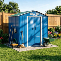 Abri de jardin préfabriqué portable, cabine de rangement extérieure, structure métallique, abri d'atelier domestique, kit plat, installation facile