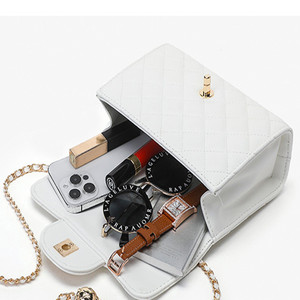 New <strong>Women's</strong> Crossbody <strong>Bag</strong> Small Fragrant Wind Lingge Golden Ball Chain Crossbody One <strong>Shoulder</strong> Versatile Small Square <strong>Bag</strong> - Product Image 2
