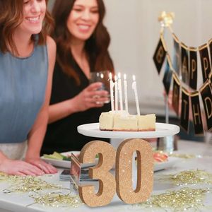 7.8 Inch Gold Glitter <b>Number</b> 0-9 Wooden <b>Table</b> Centerpiece Party <b>Table</b> Decoration <b>Wedding</b> Birthday Christmas Graduation - Product Image 4