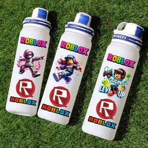 แก้วน้ำลายกราฟฟิตี้หุ่นยนต์ Robloxs Game Matte Scale ขนาด 1000 มล. ขวดน้ำ DynaBlocks สีขาว แก้วพลาสติก ลายอนิเมะ ของขวัญวันเกิด - Product Image 2