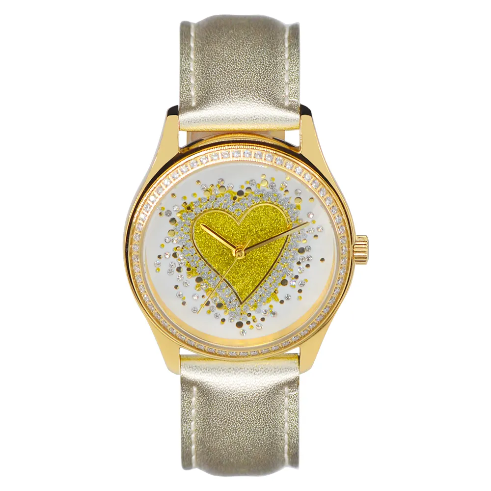 Western Wrist Watches Mexda New Fashion Waterproof Heart Shaped Fake Diamond Rose Gold Dress Quartz Beautiful Wrist Watches For Girls