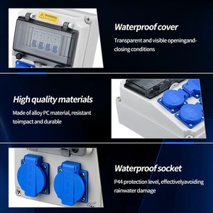 Boîtier de distribution mural étanche Tulabu pour extérieur, indice de protection IP65, avec disjoncteur, pour chantier de construction - Product Image 5