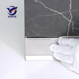 Shadow Gap Plinthe Garniture murale rétroéclairée Bordure d'angle incurvée Carreaux en <span class=keywords><strong>acier</strong></span> inoxydable Garniture de bord de sol en métal en céramique Mur métallique - Product Image 2