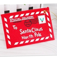 Porte-cartes cadeaux de Noël, enveloppes en feutre de Noël, lettre au Père Noël, sac cadeau pour bonbons de Noël, ornement pour sapin de Noël
