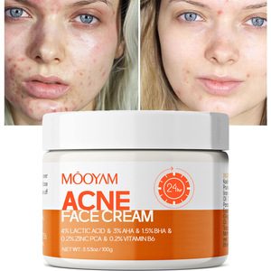 MooYam Acne <b>Face</b> Cream 4% Lactic Acid 3% AHA 1.5% BHA 100g for Oily Skin for Women OBM - Product Image 1